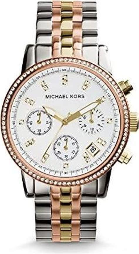 michael kors tri-tone glitz ritz watch